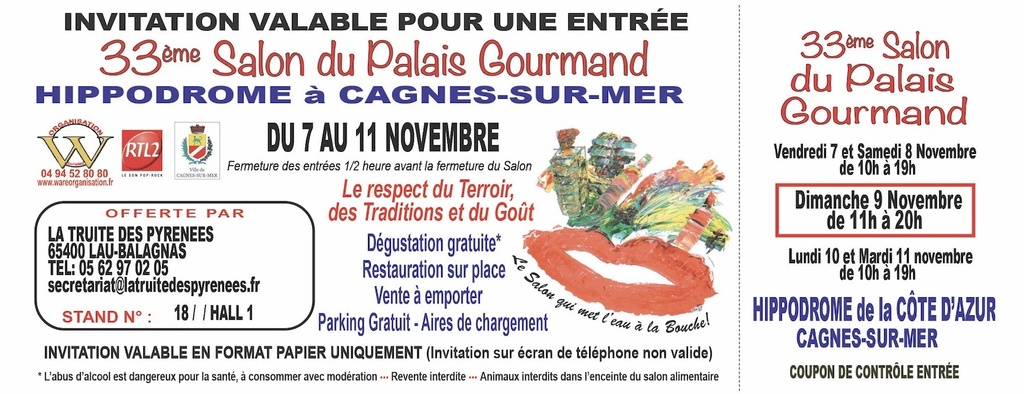 salon de Cagnes sur Mer du 7 au 11 novembre 2025